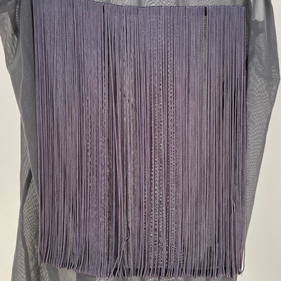 Cheap Monday Grey Sheer Hanna Tank with Fringe Panel Size M - Picture 2 of 6